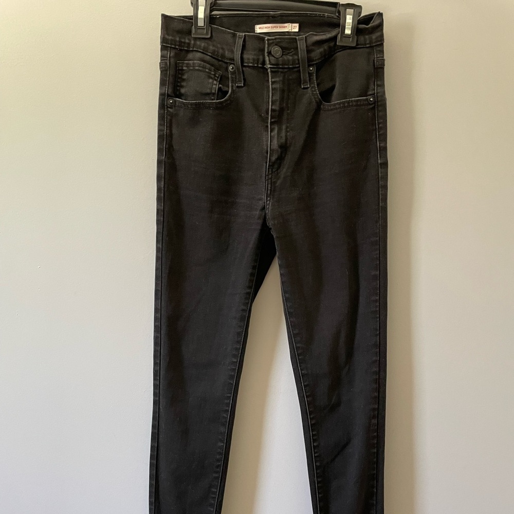 Black Denim Mile High Rise Levi’s Jeans